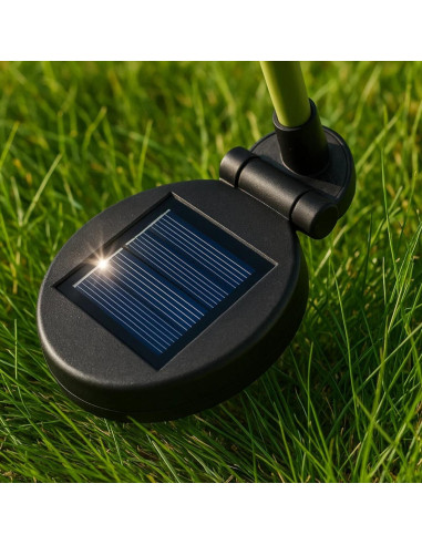 Lampa solara pentru gradina, Gardlov, trandafir cu 3 flori, 3 LED, 5 culori, 80 cm