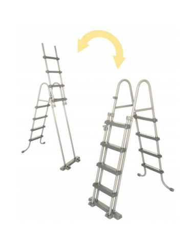 Piscina structura metalica, ovala, cu pompa nisip, scara, dozator, prelata acoperire, gri, 488x305x107 cm, Bestway Power Steel