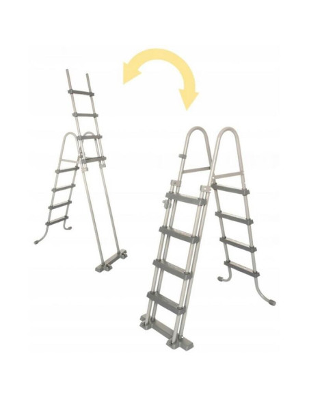 Piscina structura metalica, ovala, cu pompa nisip, scara, dozator, prelata acoperire, gri, 488x305x107 cm, Bestway Power Steel
