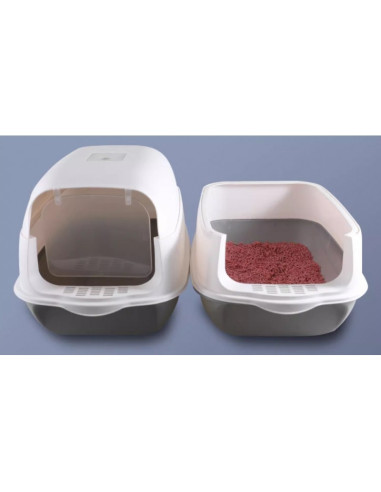 Litiera acoperita pentru pisici, cu filtru neutralizare mirosuri si lopatica, KOT14