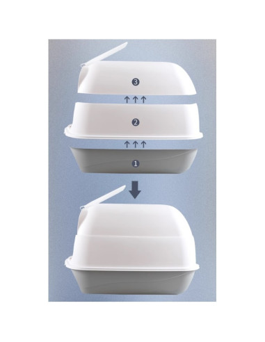 Litiera acoperita pentru pisici, cu filtru neutralizare mirosuri si lopatica, KOT14