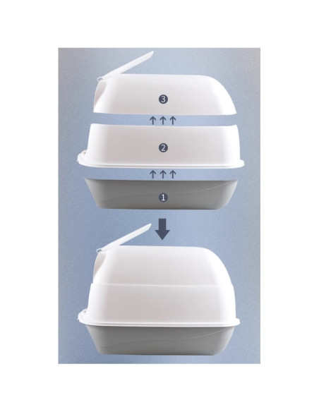 Litiera acoperita pentru pisici, cu filtru neutralizare mirosuri si lopatica, KOT14