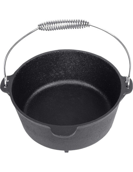 Oala de Fonta, cu Maner din Inox, 10 L, 34&21514 cm, Negru