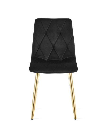 Scaun bucatarie/living, Artool, Libra, catifea, metal, negru si auriu, 45x54x86.5 cm