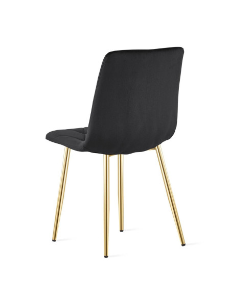Scaun bucatarie/living, Artool, Libra, catifea, metal, negru si auriu, 45x54x86.5 cm