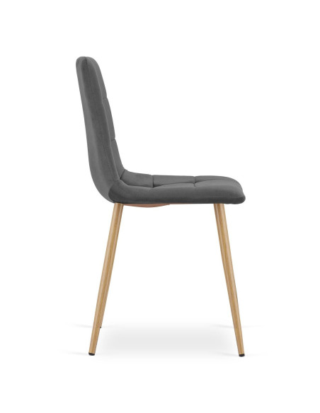 Scaun bucatarie/living, Artool, Kara, catifea, metal, gri si natur, 44.5x50.5x87 cm