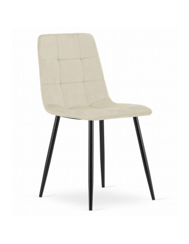 Scaun bucatarie/living, Artool, Kara, catifea, metal, bej si negru, 45x50.5x87 cm