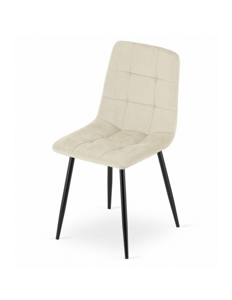 Scaun bucatarie/living, Artool, Kara, catifea, metal, bej si negru, 45x50.5x87 cm