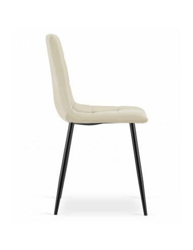 Scaun bucatarie/living, Artool, Kara, catifea, metal, bej si negru, 45x50.5x87 cm