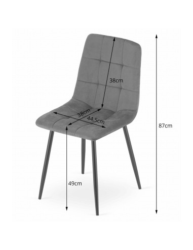 Scaun bucatarie/living, Artool, Kara, catifea, metal, bej si negru, 45x50.5x87 cm