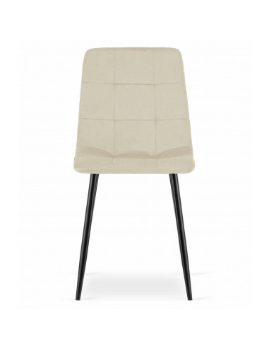 Scaun bucatarie/living, Artool, Kara, catifea, metal, bej si negru, 45x50.5x87 cm