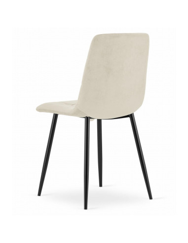 Scaun bucatarie/living, Artool, Kara, catifea, metal, bej si negru, 45x50.5x87 cm