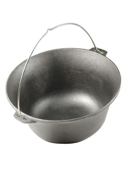 Set ceaun fonta cu capac emailat si trepied metalic, 14.5 L, Premium