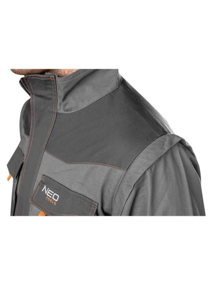 Geaca de lucru, convertibila in vesta, 2 in 1, maneci detasabile, bumbac, marimea XXXL/58, NEO