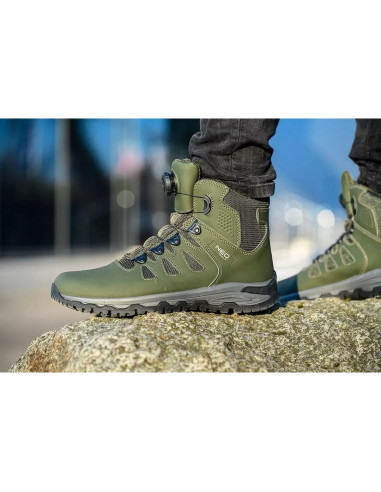 Bocanci de lucru, O2, SR, FO, sireturi cu buton de blocare, piele nabuc, marimea 40, NEO