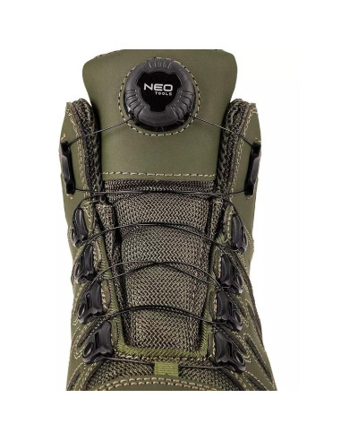 Bocanci de lucru, O2, SR, FO, sireturi cu buton de blocare, piele nabuc, marimea 40, NEO