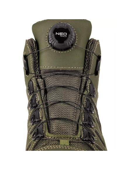 Bocanci de lucru, O2, SR, FO, sireturi cu buton de blocare, piele nabuc, marimea 40, NEO