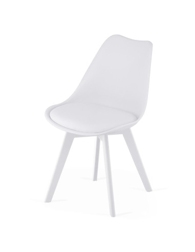 Scaun bucatarie/living, Artool, Mark, PP, piele ecologica, alb, 49x43x82 cm