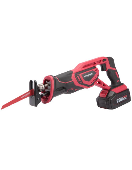 Fierastrau tip sabie, cu acumulator 2 Ah, 20V Li-ion, incarcator si geanta, Worcraft