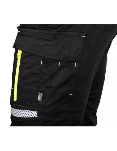 Pantaloni de lucru, reflectorizanti, negru si galben, model Hi-Vis, marimea M/50, NEO