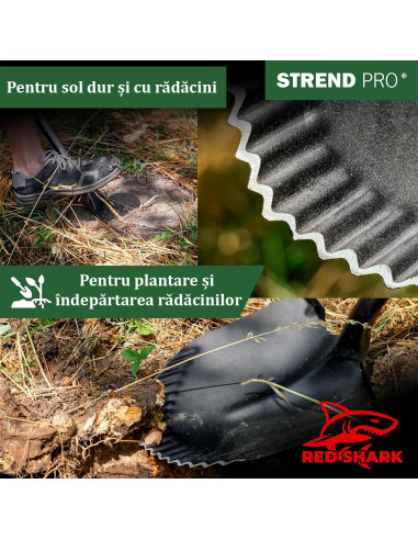 Harlet, cazma, ascutit, cu margini zimtate, coada fibra de sticla, 22x30x115 cm, Strend Pro Premium RedShark