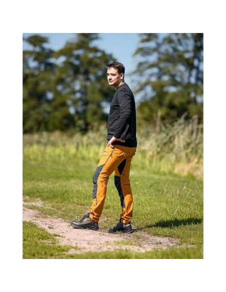Pantaloni de lucru, elastici, nylon, model Outdoor, galben mustar, marimea L/52, NEO