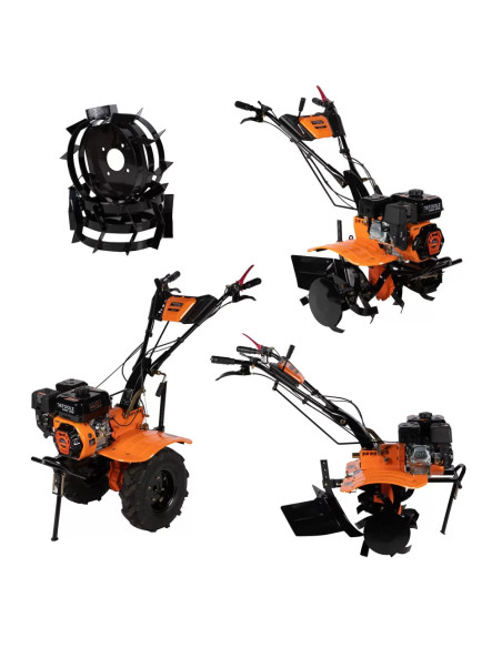 Motocultor cu accesorii 7.5CP Rarita ajustabila, Freze si Roti metalice Detoolz DZ-M125