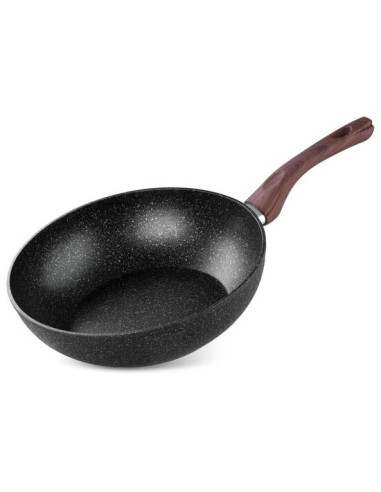 Tigaie tip Wok cu maner de lemn, 28 cm, Magic Home