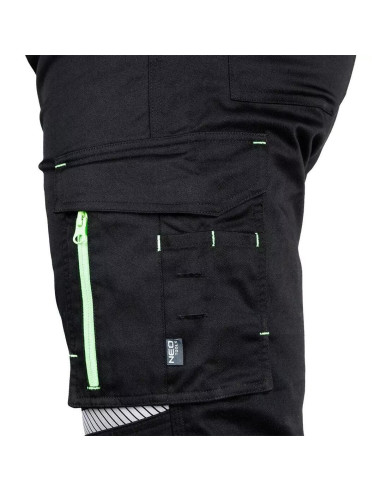 Pantaloni de lucru, bumbac, poliester, intariri genunchi, model Mix&Match, negru, marimea M/50