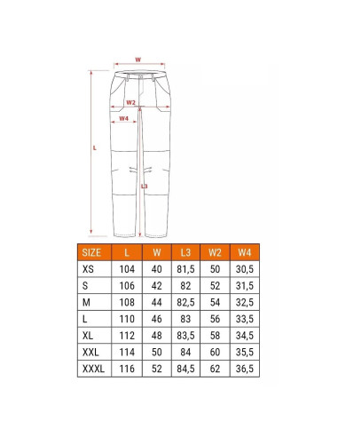 Pantaloni de lucru, elastici, poliamida, model Premium, gri inchis, marimea L/52, NEO