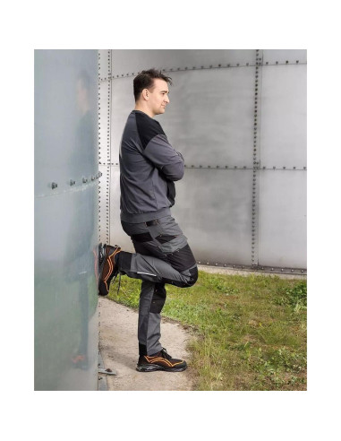 Pantaloni de lucru, poliester, bumbac, intariri genunchi, model Mix&Match, gri, marimea L/52, NEO