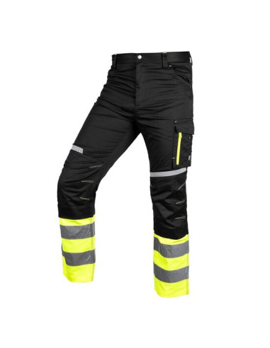Pantaloni de lucru, reflectorizanti, negru si galben, model Hi-Vis, marimea L/52, NEO