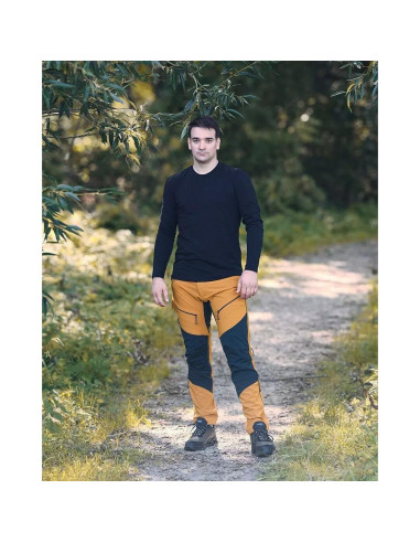 Pantaloni de lucru, elastici, nylon, model Outdoor, galben mustar, marimea M/50, NEO