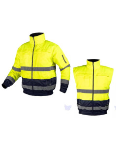 Geaca de lucru, vesta, 3 in 1, reflectorizanta, poliester, galben, model Hi-Vis, marimea M/50 2