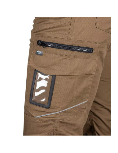 Pantaloni de lucru, bumbac si poliester, model Mix&Match, maro, marimea XXL/56, NEO