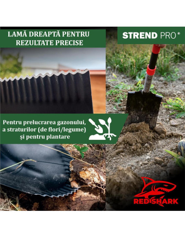Set harlet, cazma, drept, capat zimtat, maner fibra sticla, 115 cm, cu manusi, RedShark