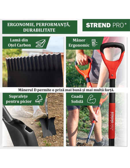 Set harlet, cazma, drept, capat zimtat, maner fibra sticla, 115 cm, cu manusi, RedShark