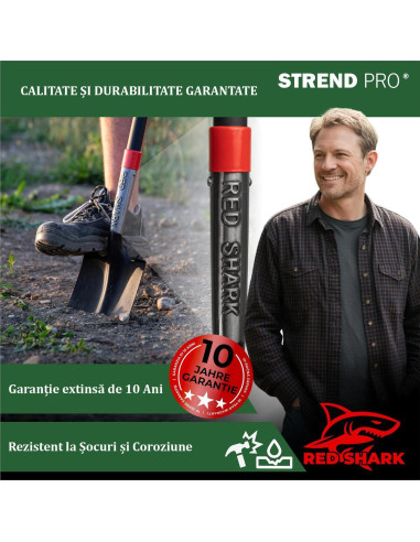 Set harlet, cazma, drept, capat zimtat, maner fibra sticla, 115 cm, cu manusi, RedShark