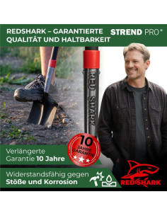 Set harlet, cazma, ascutit, margini zimtate, maner fibra sticla, 115 cm, cu manusi, RedShark 2