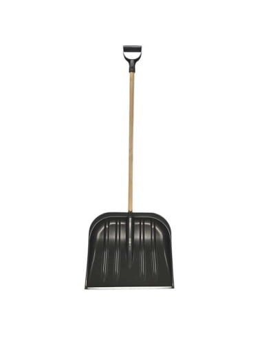 Lopata pentru zapada cu coada de lemn, protectie metalica, 45x39 cm