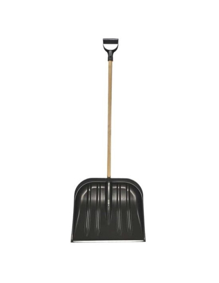 Lopata pentru zapada cu coada de lemn, protectie metalica, 45x39 cm
