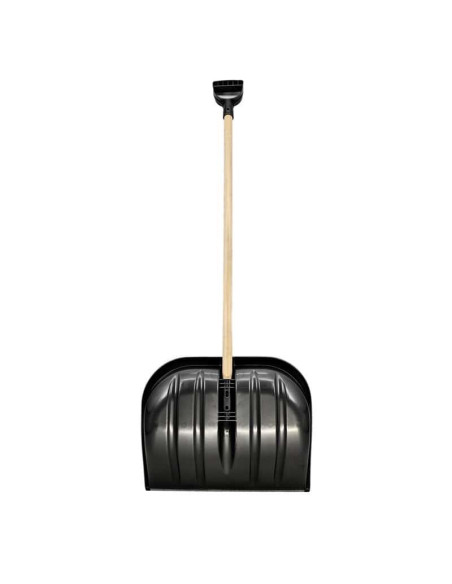 Lopata pentru zapada cu coada de lemn, protectie metalica, 45x39 cm