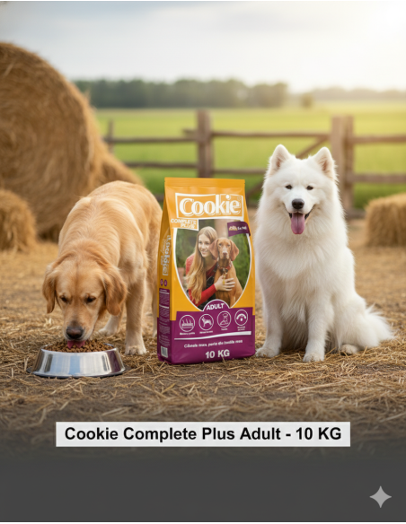 Cookie Complete Plus Adult Pui 10 kg – hrană uscată completă pentru câini adulți