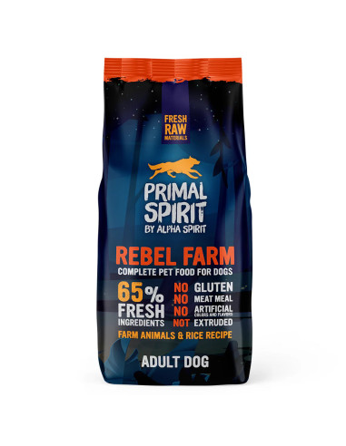 Hrană Câini Primal Spirit Rebel Farm 12kg - 65% Carne