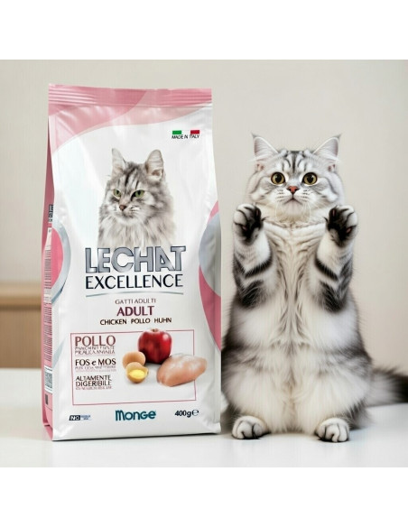 LeChat Excellence Adult Pui – Hrană Super Premium Pisici, 400g