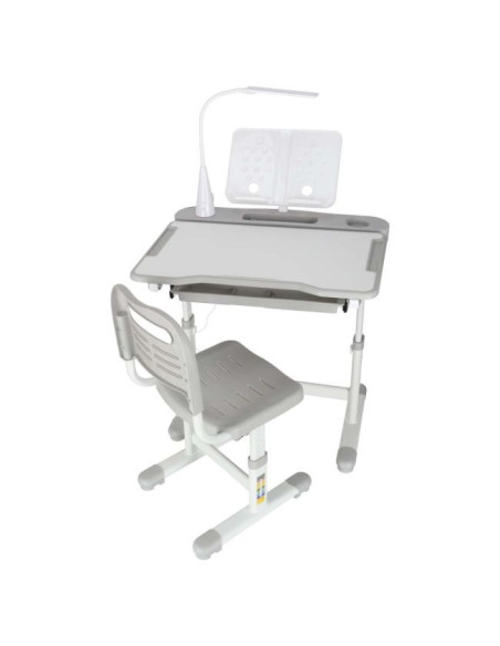 Birou reglabil copii cu scaun și lampă LED | Best-Shop