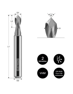 Freza canale v, Datron 0068798B, a120, 8.0x16.0x8.0mm 2