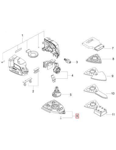 SKIL 2823717001, Kit placa de baza pentru slefuitorul compact brushless 3720