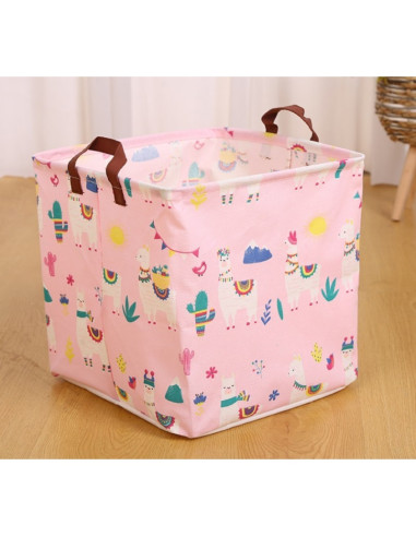 Cos container roz pentru jucarii, organizator pentru copii, model lame, 31x31x31 cm, OR99WZ9