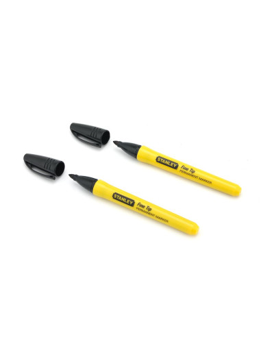 Stanley 0-47-316, set doua markere negre, cu varf subtire, blister